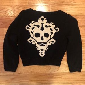 Betsey Johnson Skull Key Cropped Cardigan